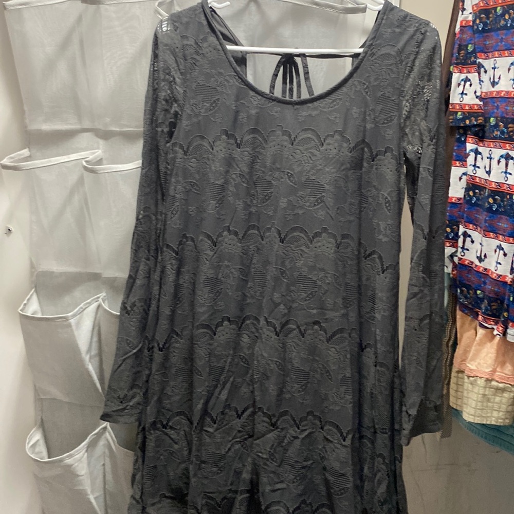 Grey lace dress